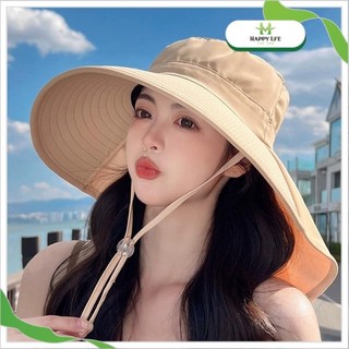Mũ chống nắng nữ che gáy rộng vành thời trang – vải nhẹ thoáng, chống tia UV UPF50+, chuẩn đi biển