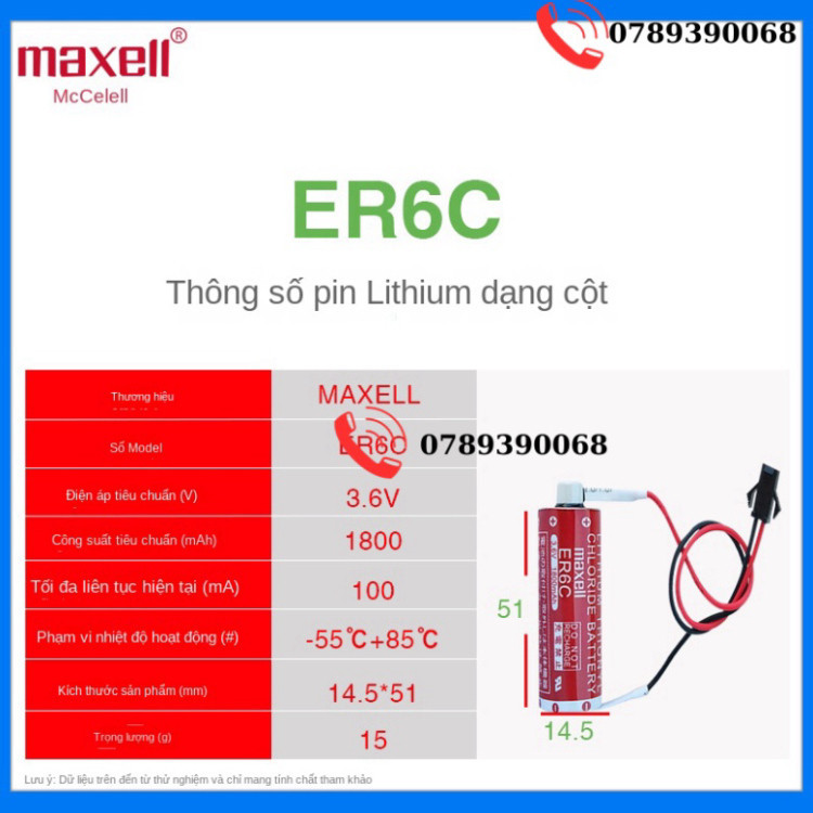 Wansheng Er6c Pin Lithium 3.6V AA Mitsubishi Hệ Thống F2-40BL Fx2n/1N ...