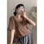 Áo thun nữ ngắn tay cổ chữ U trắng sang trọng mùa xuân