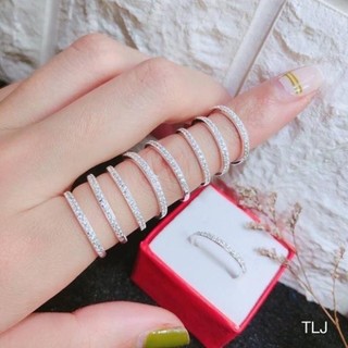 Nhẫn viền đá , bạc 925 , đơn giản thanh lịch - JENA SLIVER