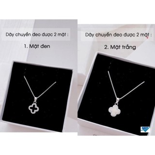 Dây chuyền cỏ 4 lá , đeo 2 mặt , bạc đẹp 925 - JENA SLIVER