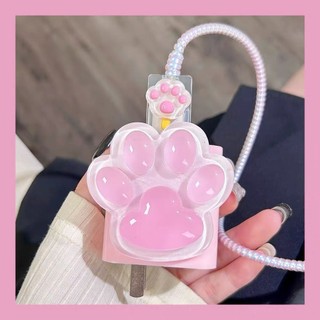 [Dấu Chân Dây Ngọc] Bộ phụ kiện bảo vệ củ sạc và cáp sạc cho iphone PD18/20W bằng silicon cao cấp RABBI