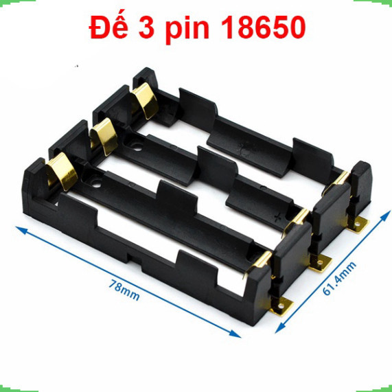 [Giá bán sỉ] Đế pin 18650 chân đồng mạ vàng hàn PCB