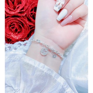 lắc tay kép soắn mix chữ cái , bạc 925 - jena sliver