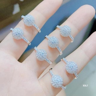 nhẫn cầu nấm đính đá sang chảnh , bạc ý ta sáng đẹp - jena sliver
