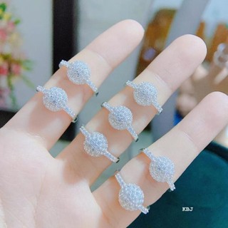 nhẫn cầu nấm đính đá sang chảnh , bạc ý ta sáng đẹp - jena sliver