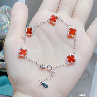 lắc tay cỏ 4 lá may mắn , bạc cao cấp - jena sliver