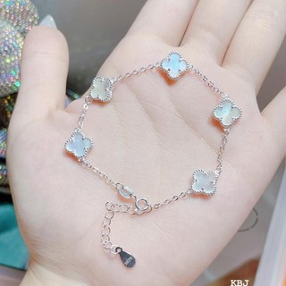 lắc tay cỏ 4 lá may mắn , bạc cao cấp - jena sliver