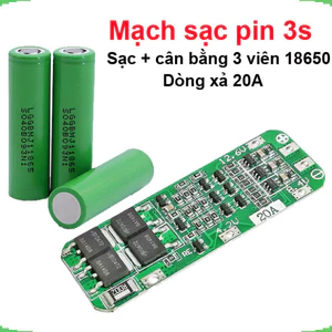 Mạch sạc cân bằng khối pin 3S ( 3 viên 18650) - dòng xả 20A