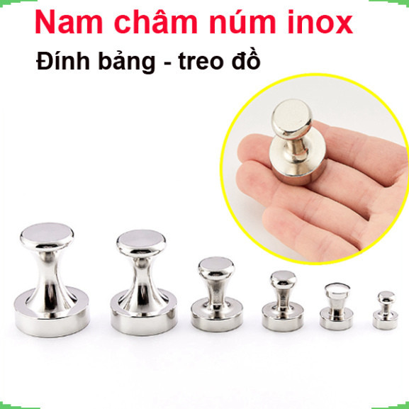 Nam châm núm inox đính bảng