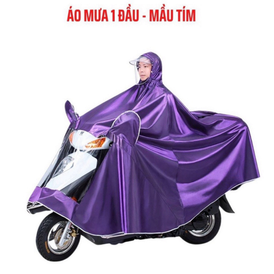 Áo mưa đi xe máy kèm kính che mưa dành cho 1 người và 2 người - Áo mưa choàng kích thươc lớn chống mưa bão - ảnh 3