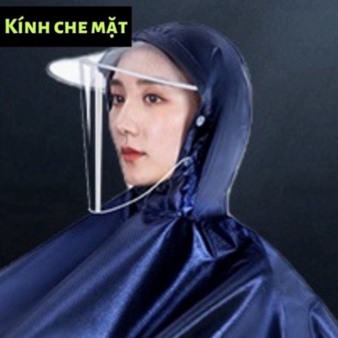 Áo mưa đi xe máy kèm kính che mưa dành cho 1 người và 2 người - Áo mưa choàng kích thươc lớn chống mưa bão - ảnh 7