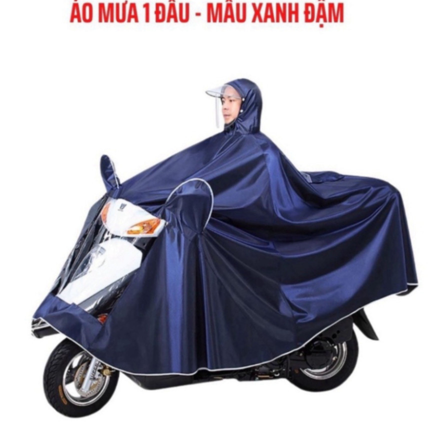 Áo mưa đi xe máy kèm kính che mưa dành cho 1 người và 2 người - Áo mưa choàng kích thươc lớn chống mưa bão - ảnh 9