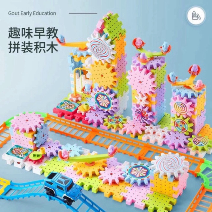 Bộ xếp hình lắp ráp bánh răng và có thể hoạt động cho bé tùy ý sáng tạo theo ý thích mẫu mới PLSHARK