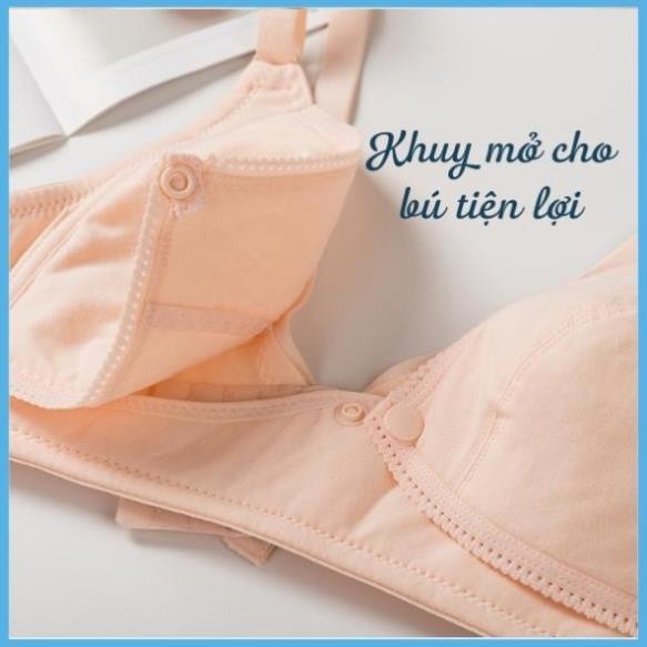 Áo Lót Cho Con Bú Khuy Mở Ngang | Áo Lót Bầu | Cotton Mềm Mại | Đệm Mỏng AL011-Khoaibaby