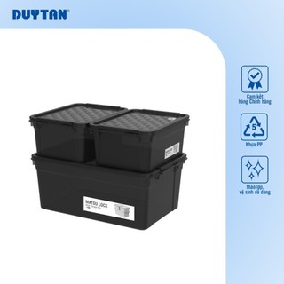 Thùng đa năng Matsu Lock combo DUY TÂN nhựa PP, 2 thùng 15 + 1 thùng 45, có khóa gài, lưu trữ đồ dùng, thực phẩm đa năng