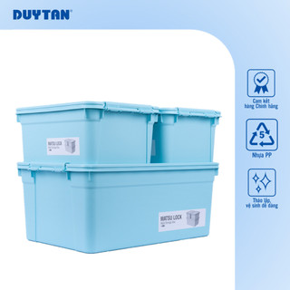 Thùng đa năng Matsu Lock combo DUY TÂN nhựa PP, 2 thùng 15 + 1 thùng 45, có khóa gài, lưu trữ đồ dùng, thực phẩm đa năng