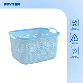 Giỏ Bông Nhỏ DUY TÂN nhựa PP nguyên sinh, giỏ nhựa đan mây, có tay cầm tiện lợi