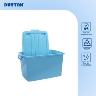Thùng vuông 30-bánh xe DUY TÂN nhựa PP, thùng nhựa lưu trữ đa năng có bánh xe, quai xách 2 bên