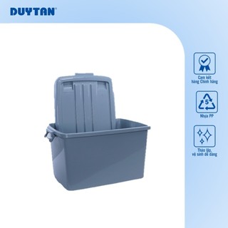 Thùng vuông 30-bánh xe DUY TÂN nhựa PP, thùng nhựa lưu trữ đa năng có bánh xe, quai xách 2 bên