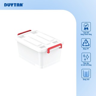 Thùng vuông 30-bánh xe DUY TÂN nhựa PP, thùng nhựa lưu trữ đa năng có bánh xe, quai xách 2 bên