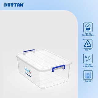 Thùng Chữ Nhật 45 DUY TÂN nhựa PP, màu trắng trong, đựng dồ đa năng