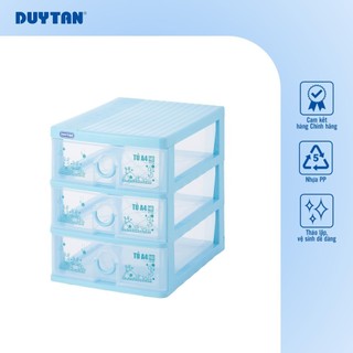 Tủ A4 -3 ngăn-Nắp bằng DUY TÂN nhựa PP, tủ mỹ phẩm, tủ văn phòng, mini để bàn tiện lợi