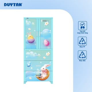 Tủ Wing 2C-3 ngăn DUY TÂN nhựa PP/ABS, tủ treo quần áo có 3 hộc dưới, tủ quần áo tiện lợi (tặng móc)