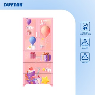 Tủ Wing 2C-3 ngăn DUY TÂN nhựa PP/ABS, tủ treo quần áo có 3 hộc dưới, tủ quần áo tiện lợi (tặng móc)