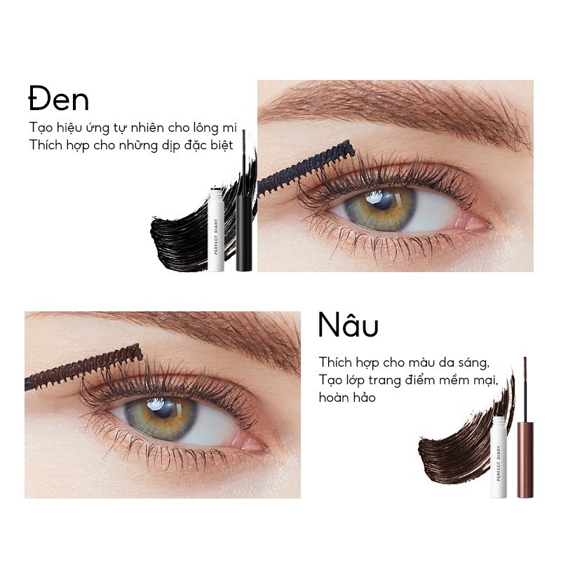 Ảnh Mascara chuốt mi PERFECT DIARY lâu trôi chống thấm nước làm dày và dài mi tự nhiên 2 màu sắc tùy chọn tiện lợi 4.5g 3