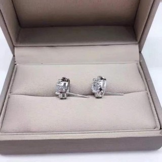 bông tai đá tròn , kiểu dáng hàn quốc , bạc ta - jena sliver