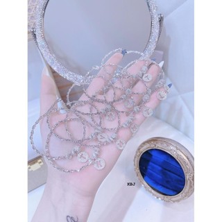 Charm chặn bạc ta 1 hàng đá - jena sliver
