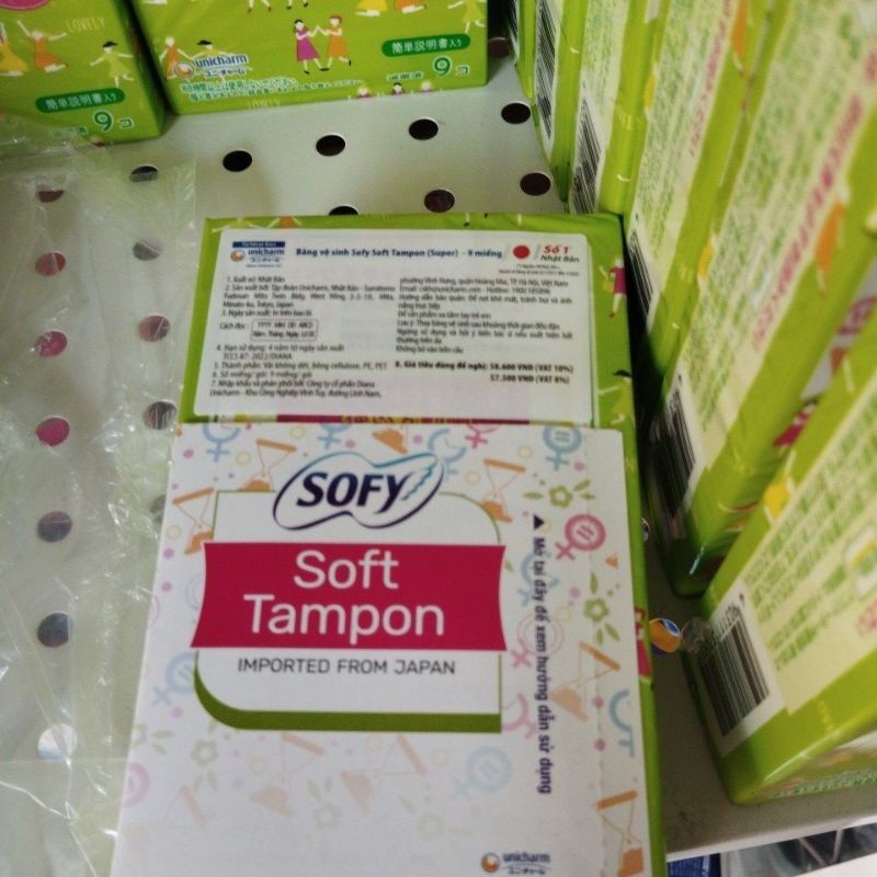 [Mẫu Mới]1 hộp Băng vệ sinh Sofy Tampon Nhật Bản dạng ống 9 ông/hộp