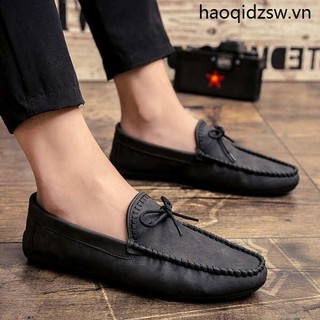2023 Phong Cách Mới Mùa Hè Giày Nam Tâm Linh Xã Hội Người Thường Ngày Giày Da Nhỏ Slip-On Lazy Peas Phiên Bản Hàn Quốc Giày Hợp Thời Trang