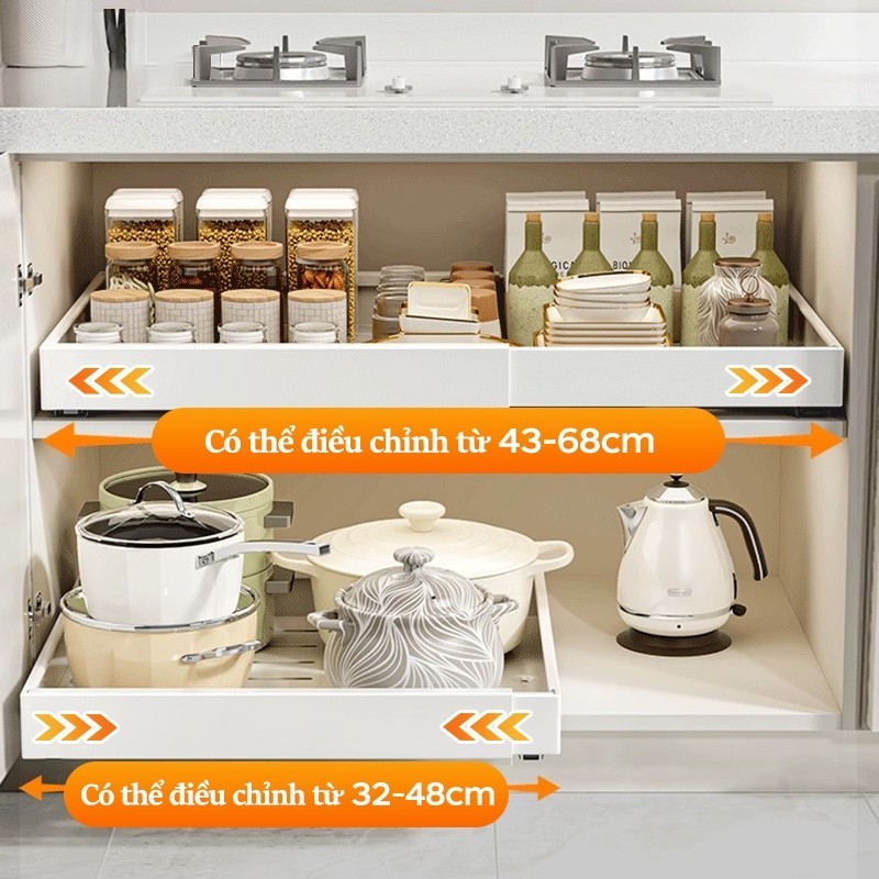 Lifinity Kệ Để Bát Đĩa,Kệ Để Đồ Nhà Bếp,Kệ Chén Có Thể Điều Chỉnh Độ Rộng, Có ray trượt