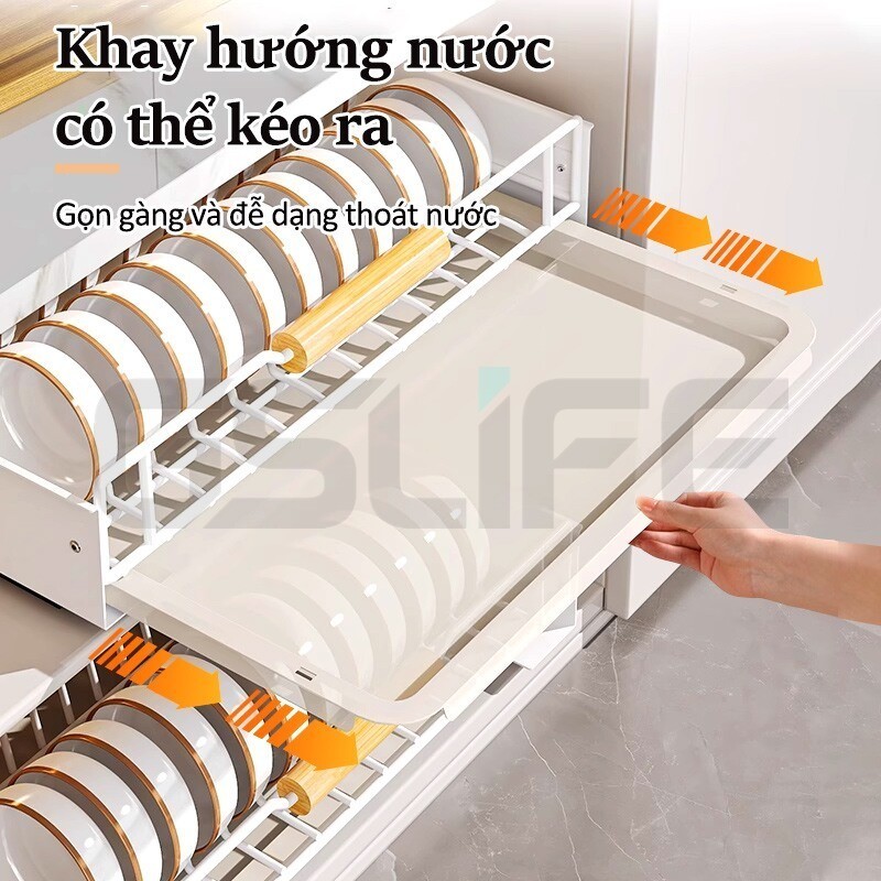Lifinity Kệ Để Đồ Tủ Bếp INOX, Kệ Đựng Đồ Đa Năng, Kệ Đựng Gia Vị, Có Ray Dẫn Hướng và Keo Dán