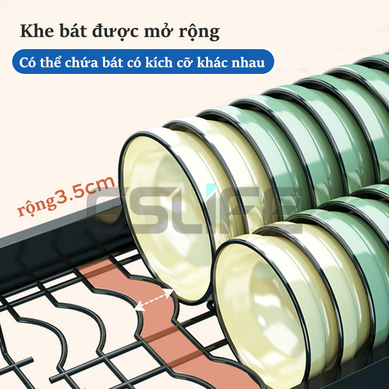 Lifinity Kệ Để Chén Đĩa Thông Minh Trên Bồn Rửa Đặt Trên Bồn Cao Cấp Sơn Đen Tĩnh Điện Cao Cấp