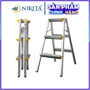 Thang ghế nhôm gia đình - Xếp gọn tiện lợi - Hàng chính hãng NIKITA