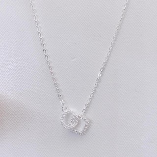 dây chuyền tròn vuông ,  bạc ta , dây liền mặt hót hít - jena sliver