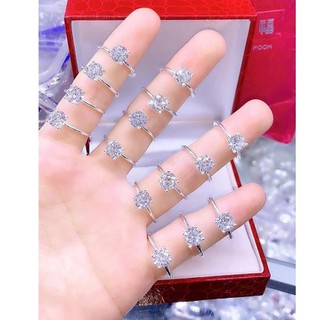 nhẫn viền trơn đá chủ 6li , bạc 925 đính đá cao cấp  - jena sliver