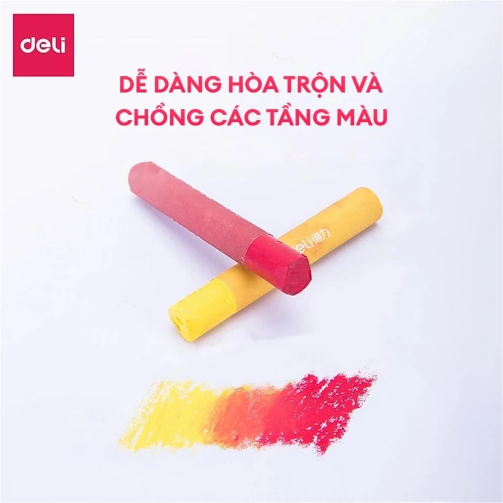 Bút Sáp Dầu Cao Cấp Siêu Mịn Deli - 24/36/48 Màu Tươi An Toàn Màu Đậm Đều Cho Học Sinh Họa Sĩ Chuyên