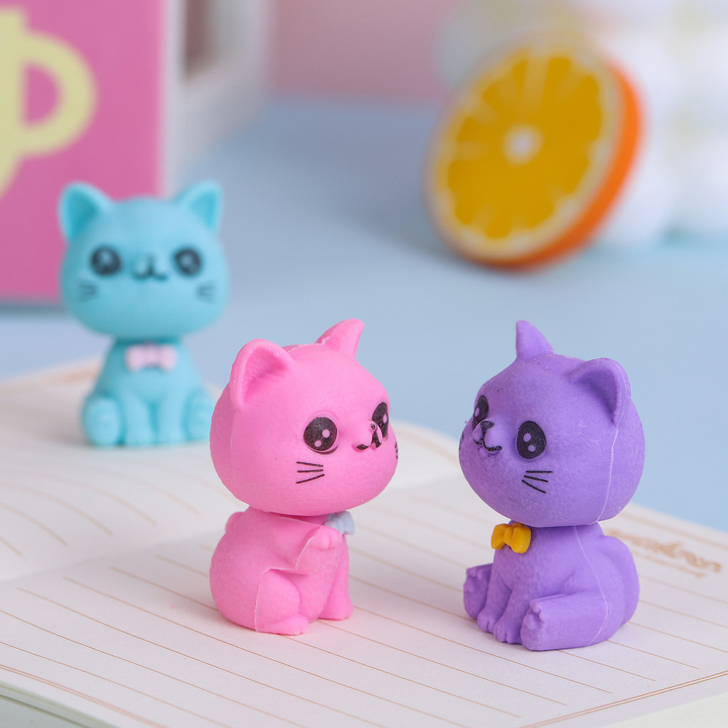 3 Tẩy Gôm Chì Xoá Hình Mèo Xinh Cute