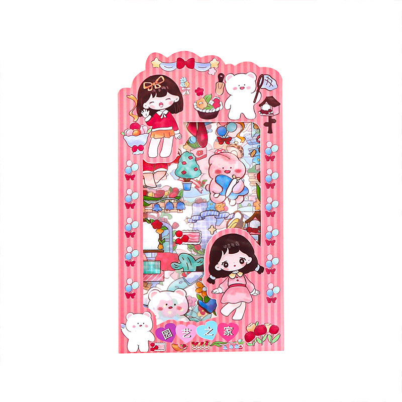 3 Sticker Nhãn Dán Cô Gái Hoạt Hình 4 Tấm