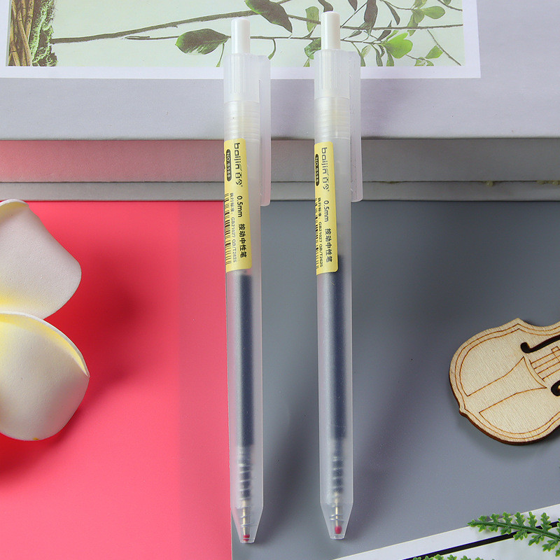 3 Bút Bi Mực Gel Muji Thân Mờ Ngòi 0.5Mm Màu Đen
