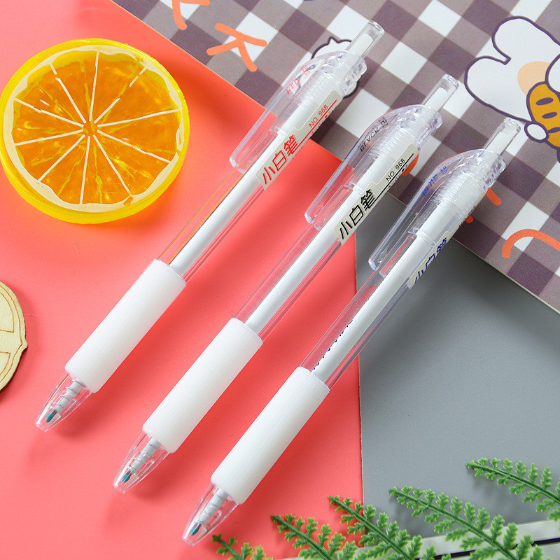 3 Bút Bi Bấm Trắng Đánh Dấu Màu Chữ Ngòi St 0.5Mm Màu Xanh