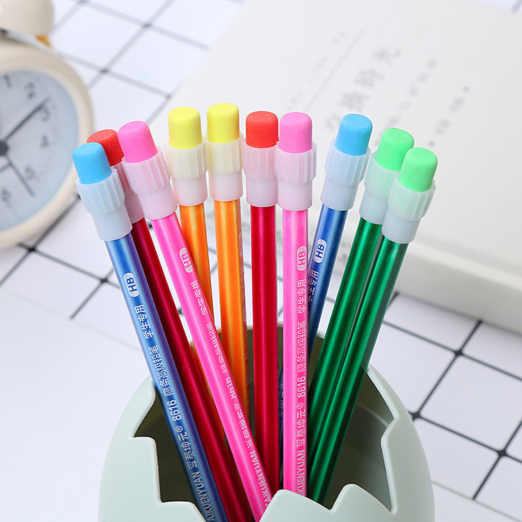 10 Bút Chì Kèm Đầu Tẩy Nhiều Màu Sắc 19,7Cm