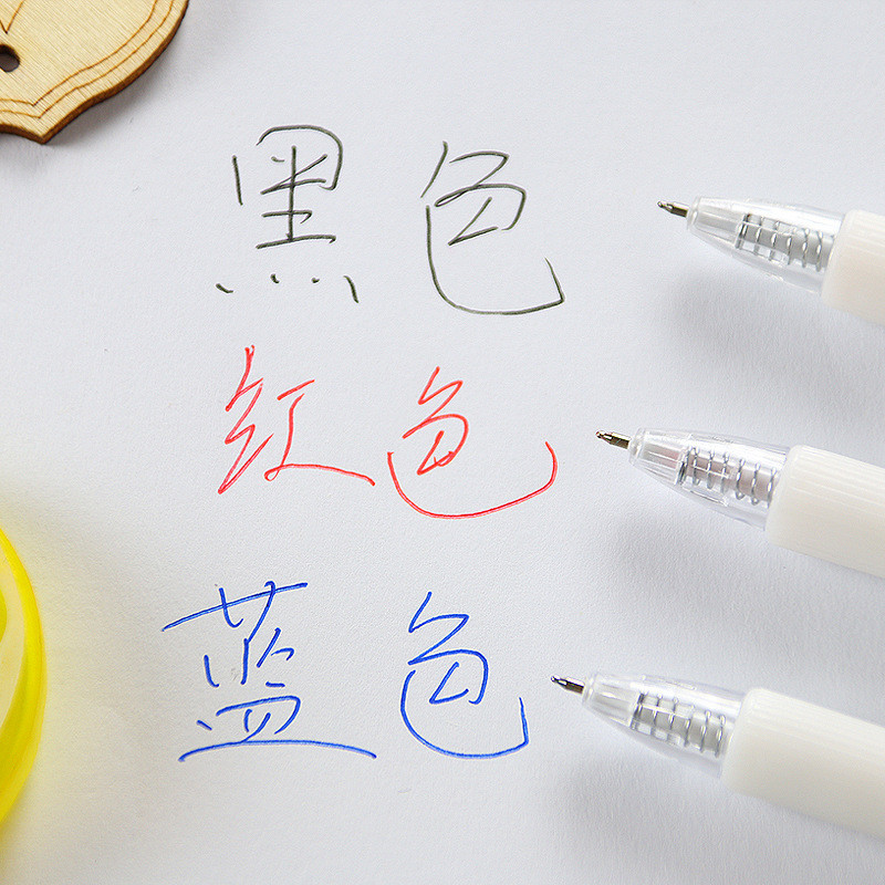 3 Bút Bi Bấm Trắng Đánh Dấu Màu Chữ Ngòi St 0.5Mm Màu Xanh