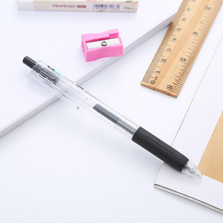 3 Bút Bi Bấm Ngòi 0.5Mm Trong Màu Đen - Thỏ Hồng VPP