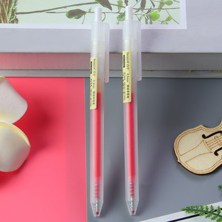 3 Bút Bi Mực Gel Muji Thân Mờ Ngòi 0.5Mm Màu Đỏ - Thỏ Hồng VPP