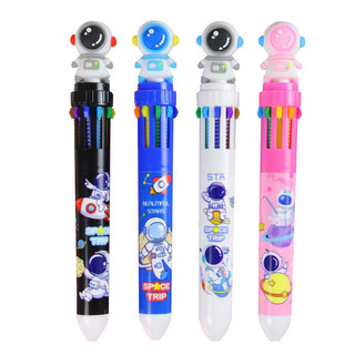 3 Bút Bi Bấm 10 Màu 0.5Mm Phi Hành Gia - Thỏ Hồng VPP